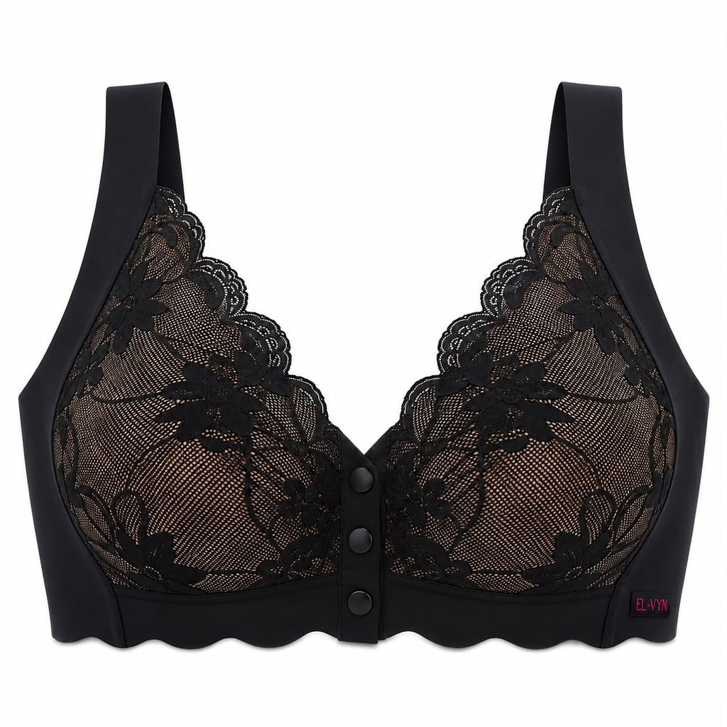EL-VYN Secret – Floral Lace Front Button Comfort Bra