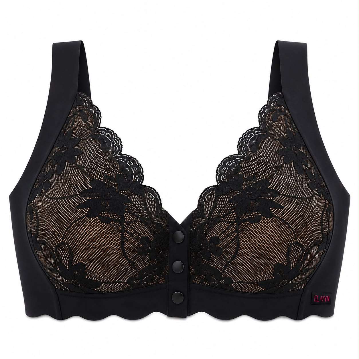 EL-VYN Secret – Floral Lace Front Button Comfort Bra
