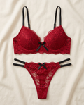 EL-VYN SECRET Floral Lace Bra & Panty Set – Ruby Red